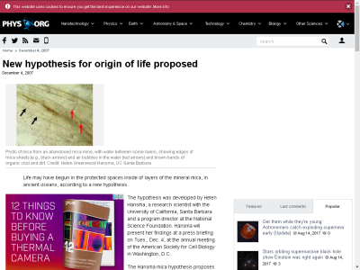 Thumbnail for New hypothesis for origin of life proposed resource