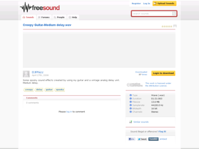 Thumbnail for Sound -Creepy Guitar-Medium delay resource