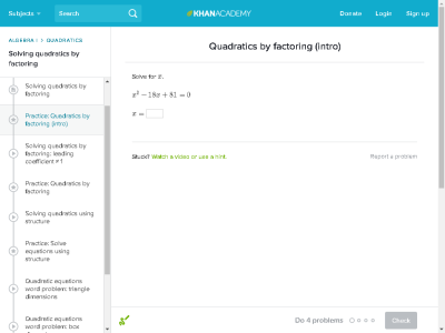Thumbnail for Solving quadratics by factoring resource
