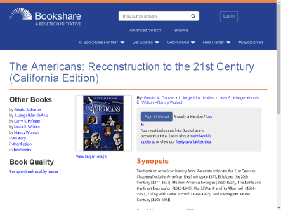 Thumbnail for The Americans: Reconstruction to the 21st Century (California Edition) resource