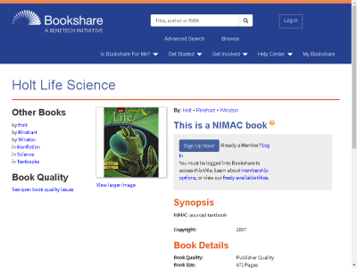 Thumbnail for Holt Life Science resource