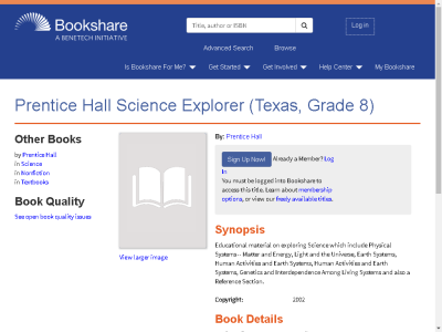 Thumbnail for Prentice Hall Science Explorer (Texas, Grade 8) resource