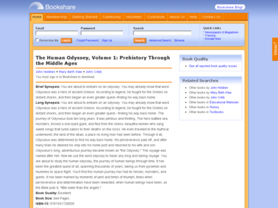 Thumbnail for The Human Odyssey, Volume 1: Prehistory Through the Middle Ages resource