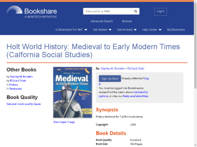 Thumbnail for Holt World History: Medieval to Early Modern Times (Calfornia Social Studies) resource