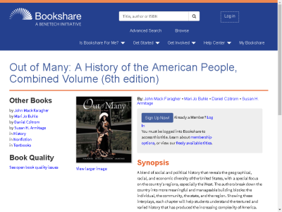 Thumbnail for Out of Many: A History of the American People, Combined Volume (6th edition) resource