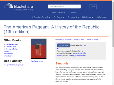 Thumbnail for The American Pageant: A History of the Republic (13th edition) resource