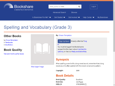 Thumbnail for Spelling and Vocabulary (Grade 3) resource