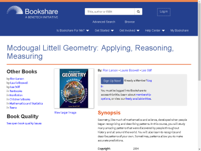 Thumbnail for Mcdougal Littell Geometry: Applying, Reasoning, Measuring resource