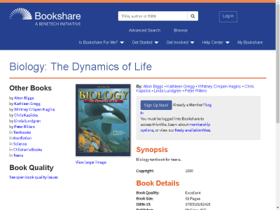 Thumbnail for Biology: The Dynamics of Life resource