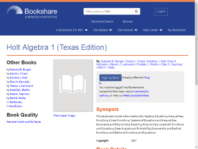 Thumbnail for Holt Algebra 1 (Texas Edition) resource