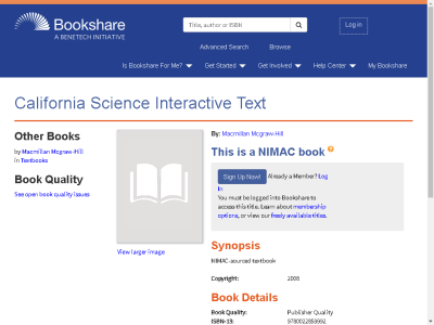 Thumbnail for California Science Interactive Text resource