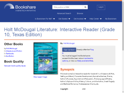Thumbnail for Holt McDougal Literature: Interactive Reader (Grade 10, Texas Edition) resource