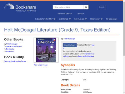 Thumbnail for Holt McDougal Literature (Grade 9, Texas Edition) resource