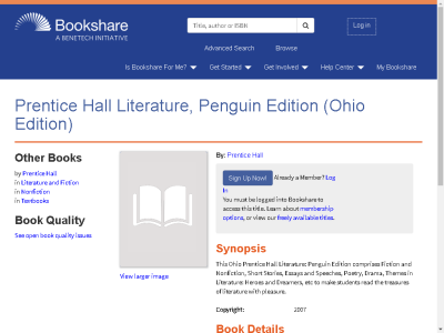 Thumbnail for Prentice Hall Literature, Penguin Edition (Ohio Edition) resource