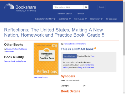 Thumbnail for Reflections: The United States, Making A New Nation, Homework and Practice Book, Grade 5 resource