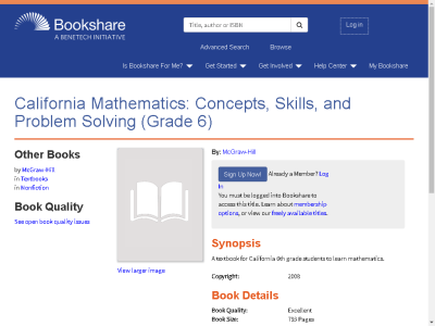 Thumbnail for California Mathematics: Concepts, Skills, and Problem Solving (Grade 6) resource