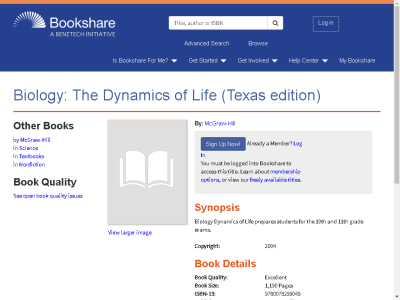 Thumbnail for Biology: The Dynamics of Life (Texas edition) resource
