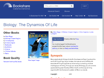 Thumbnail for Biology: The Dynamics Of Life resource