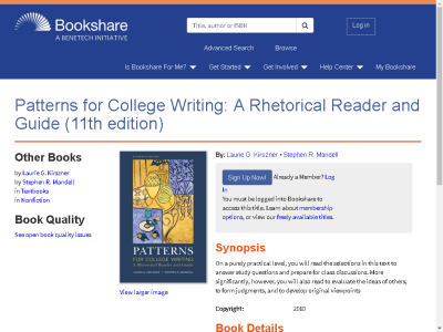 Thumbnail for Patterns for College Writing: A Rhetorical Reader and Guide (11th edition) resource