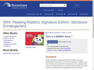 Thumbnail for SRA: Reading Mastery, Signature Edition, Storybook [Kindergarten] resource