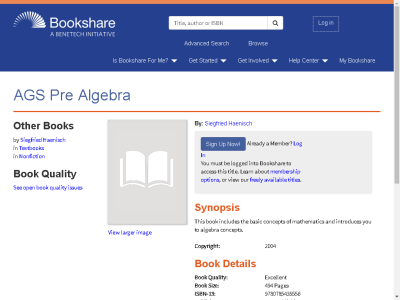 Thumbnail for AGS Pre Algebra resource