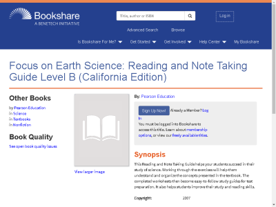 Thumbnail for Focus on Earth Science: Reading and Note Taking Guide Level B (California Edition) resource