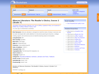 Thumbnail for Glencoe Literature: The Reader's Choice, Course 2 (Grade 7) resource