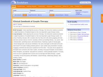 Thumbnail for Clinical Casebook of Couple Therapy resource