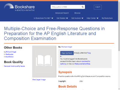 Thumbnail for Multiple-Choice and Free-Response Questions in Preparation for the AP English Literature and Composition Examination resource