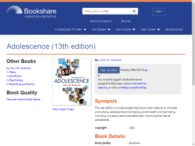Thumbnail for Adolescence (13th edition) resource