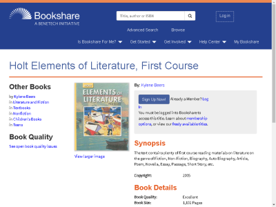 Thumbnail for Holt Elements of Literature, First Course resource