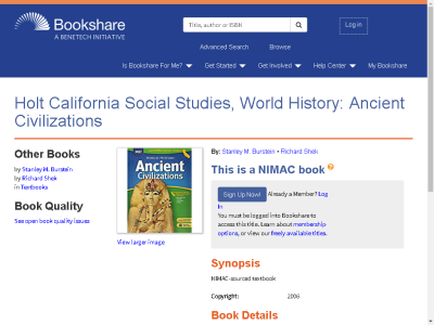 Thumbnail for Holt California Social Studies, World History: Ancient Civilizations resource
