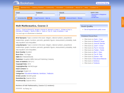 Thumbnail for Holt Mathematics, Course 2 resource