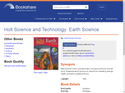 Thumbnail for Holt Science and Technology: Earth Science resource
