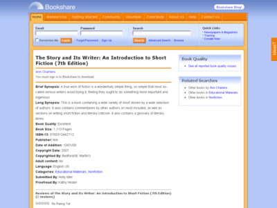Thumbnail for The Story and Its Writer: An Introduction to Short Fiction (7th Edition) resource