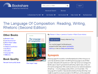 Thumbnail for The Language Of Composition: Reading, Writing, Rhetoric (Second Edition) resource