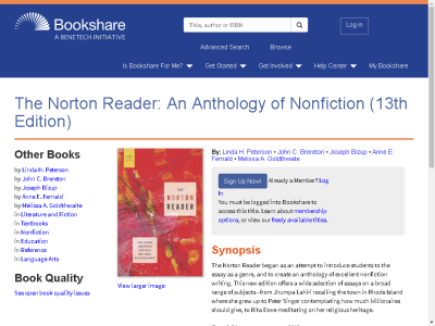 Thumbnail for The Norton Reader: An Anthology of Nonfiction (13th Edition) resource