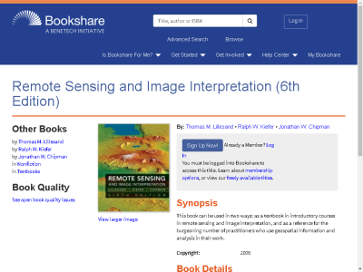 Thumbnail for Remote Sensing and Image Interpretation (6th Edition) resource