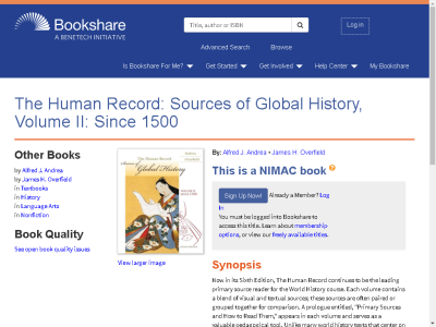 Thumbnail for The Human Record: Sources of Global History, Volume II: Since 1500 resource