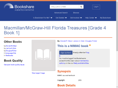 Thumbnail for Macmillan/McGraw-Hill Florida Treasures [Grade 4 Book 1] resource