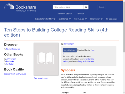 Thumbnail for Ten Steps to Building College Reading Skills (4th edition) resource