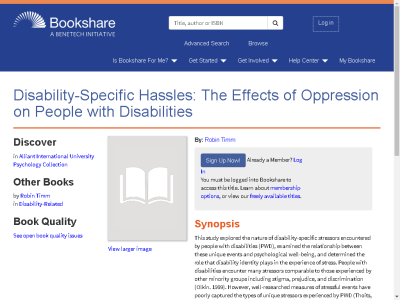 Thumbnail for Disability-Specific Hassles: The Effects of Oppression on People with Disabilities resource