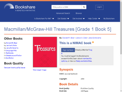 Thumbnail for Macmillan/McGraw-Hill Treasures [Grade 1 Book 5] resource