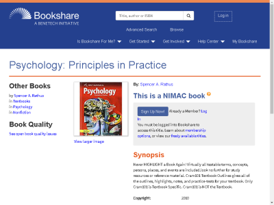 Thumbnail for Psychology: Principles in Practice resource