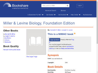 Thumbnail for Miller & Levine Biology, Foundation Edition resource
