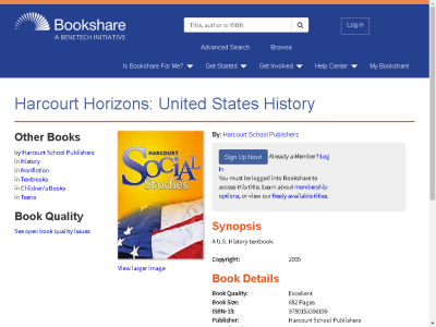 Thumbnail for Harcourt Horizons: United States History resource