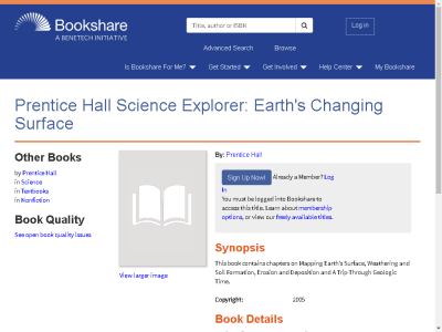 Thumbnail for Prentice Hall Science Explorer: Earth's Changing Surface resource