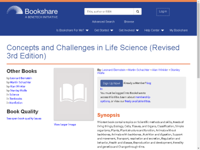 Thumbnail for Concepts and Challenges in Life Science (Revised 3rd Edition) resource