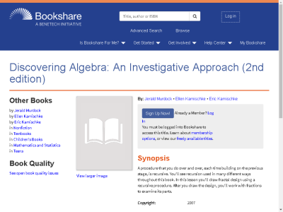 Thumbnail for Discovering Algebra: An Investigative Approach (2nd edition) resource