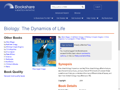 Thumbnail for Biology: The Dynamics of Life resource